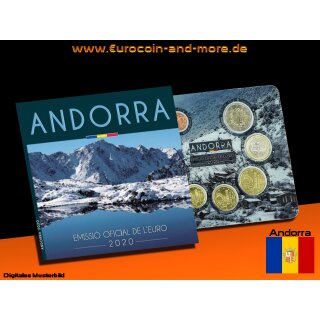 KMS Andorra 2020 1Cent bis 2Euro - 3,88Euro in BU