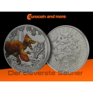 3 Euro Österreich 2021 Deinonychus antirrhopus - Der cleverste Saurier