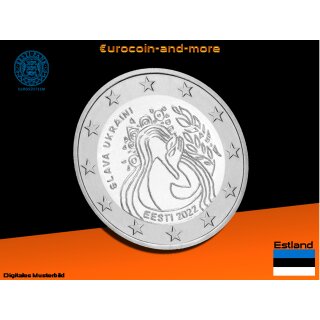 2 Euro Estland 2022 Frieden für die Ukraine