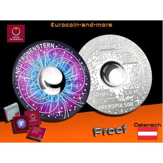20 Euro Österreich 2023 Neutronenstern PP AG925 - Serie - Faszination Universum