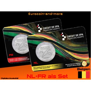 2 Euro Belgien 2025 Rennstrecke Spa-Francorchamps  in Coincard NL und FR als Set