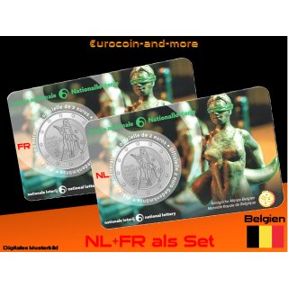 2 Euro Belgien 2025 Nationallotterie Belgien  in Coincard NL und FR als Set