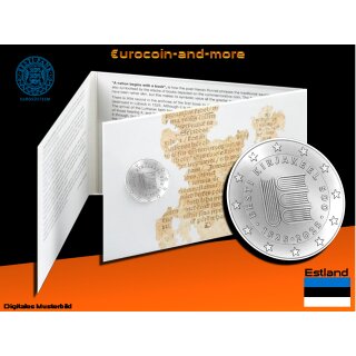 2 Euro Estland 2025 500 Jahre erster Textdruck in estnischer Sprache in Coincard