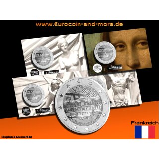 2 Euro Frankreich 2025 Louvre Museum in Coincard