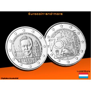 2 Euro Luxemburg 2025 25. Jahre Thronbesteigung - 75. Jahre Schuman - Erklärung