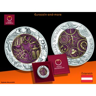 25 Euro Österreich 2024 - Niob Münze - Edaphon - Lebendiger Boden - HGH Ag900