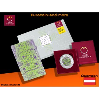 25 Euro Österreich 2025 -Digitalisierung - Niob Münze mit Cryptostamp als Set