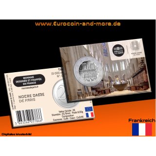 2 Euro Frankreich 2025 Notre Dame de Paris in BU Coincard