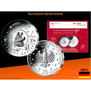 25 Euro Deutschland 2021 Weihnachten - Geburt Christi PP