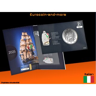 2 Euro Italien 2025 Weltreise des Amerigo-Vespucci-Segelschulschiffes 2023-2025  CC