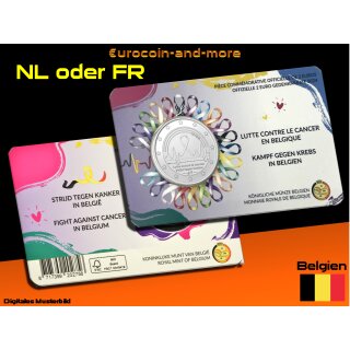 2 Euro Belgien 2024 Kampf gegen den Krebs in Belgien in Coincard NL oder FR