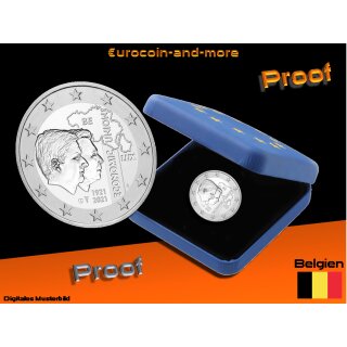 2 Euro Belgien 2021 100 Jahre Belgisch-Luxemburgische Wirtschaftsunion - PP/Proof