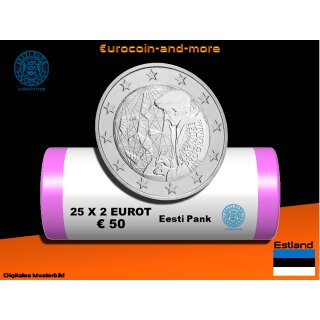 25 x 2 Euro Estland 2022 35 Jahre Erasmus Programm -Rolle-