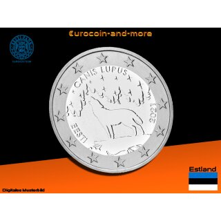 2 Euro Estland 2021 Nationaltier - Wolf